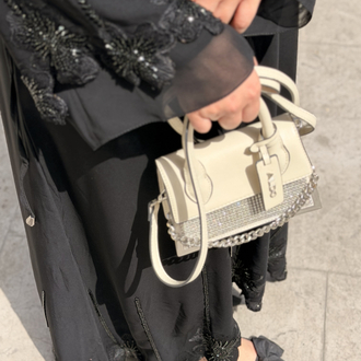 Çiçek abaya siyah