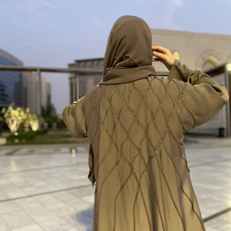 Zümrüt abaya Vizon