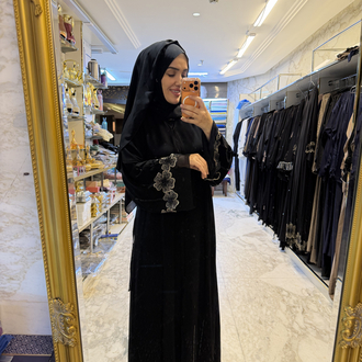 SİYAH GOLD ÇİÇEK ABAYA