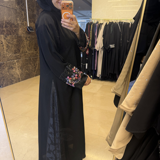Çiçek abaya şal takım