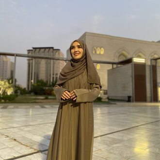 Zümrüt abaya Vizon