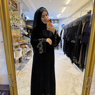 SİYAH GOLD ÇİÇEK ABAYA