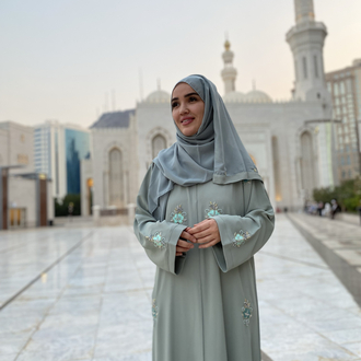 Mavi Dubai abaya şal takım