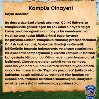 Anında Teslim (İndirilebilir)|Dijital Dedektif Oyunu Kampüs Cinayeti Davası PDF Versiyon