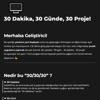 C# Eğitimi (30, 30, 30)