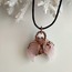 Pembe kuvars HİLAL Kolye