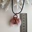 Pembe kuvars HİLAL Kolye