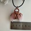 Pembe kuvars HİLAL Kolye