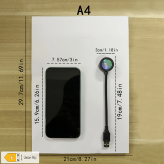 Gökkuşağı LED Gün Batımı Projektör Lambası USB Bağlantılı Ortam Işığı