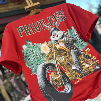Phazz Brand Özel Tasarım: Biker Bunny T-Shirt (Red)