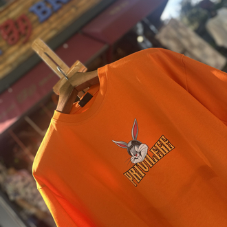 Phazz Brand Özel Tasarım: Biker Bunny T-Shirt (Orange)