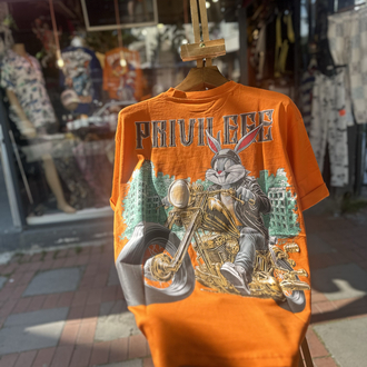 Phazz Brand Özel Tasarım: Biker Bunny T-Shirt (Orange)