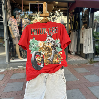 Phazz Brand Özel Tasarım: Biker Bunny T-Shirt (Red)