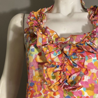 Bağcıklı Strappy Detaylı Tie-Dye Desenli Bohem Elbise