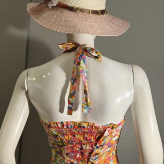 Bağcıklı Strappy Detaylı Tie-Dye Desenli Bohem Elbise