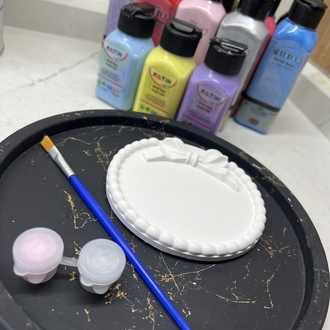 Fiyonk detaylı dekoratif tabak