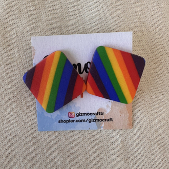 Kare rainbow küpe