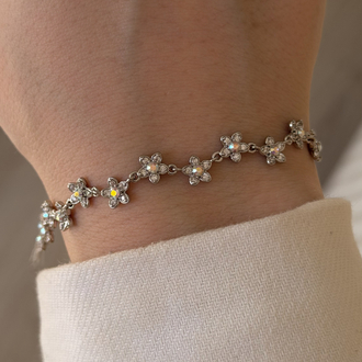 Xuping Silver sıra çiçek bileklik