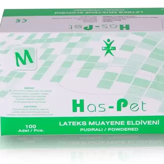 Haspet Pudralı Lateks Muayene Eldiveni M Beden