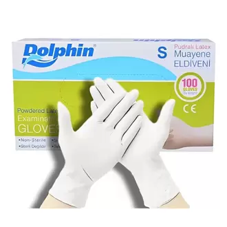Dolphin Lateks Eldiven Pudralı Küçük (S) 