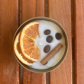 Kahve Esanslı Doğal Soya Kutu Mum
