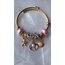 Gold Pembe Deniz Kabuğu Detaylı Charm Zirkon Çelik Bileklik