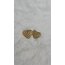 Gold Renk Kabartmalı Kalp Küpe