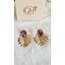 Gold detalı yaprak küpe