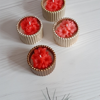 KD391-Çizgili Kase Çiçek Mum