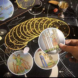 Gold foil tarot- yuvarlak kartlar 