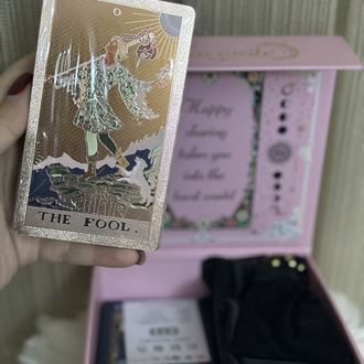 Xu Weite tarot seti-pembe yaldızlı kartlar