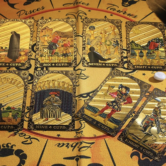 Gold foil güneş serisi siyah-gold tarot