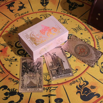 Gold Foil pembe yaldızlı tarot