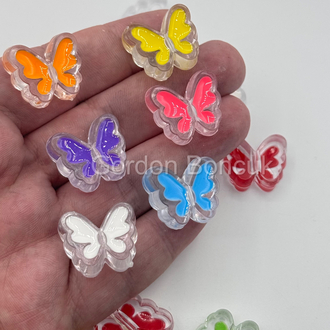 Kelebek Mix Şeffaf Model Plastik Boncuk 20Adet