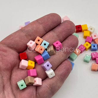 Küp Model Akrilik Boncuk Mix 100Gram 200Adet