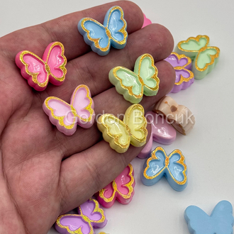Kelebek Mix Model Plastik Boncuk 20Adet
