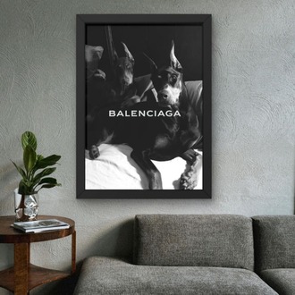 Doberman Köpek Tablosu | Siyah Beyaz Modern Poster
