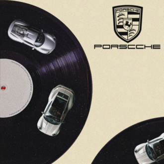 Porsche Araba Tablosu | Retro Plak Temalı Duvar Posteri