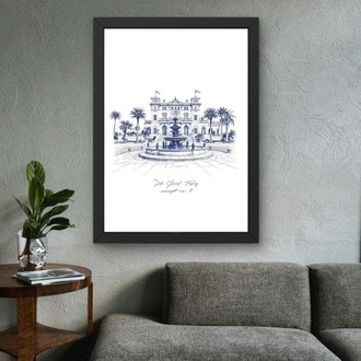 Klasik Villa Çizim Tablosu | Minimal Mimari Poster