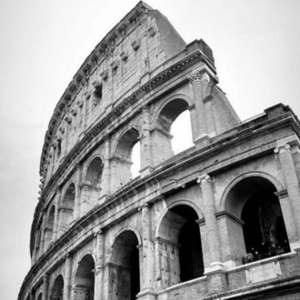 Kolezyum Tablosu | Roma Mimari Siyah Beyaz Duvar Dekoru