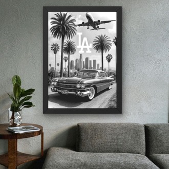 Los Angeles Tablosu | Şehir ve Klasik Araba Poster