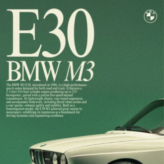 BMW E30 M3 Tablosu | Retro Araba Duvar Dekoru