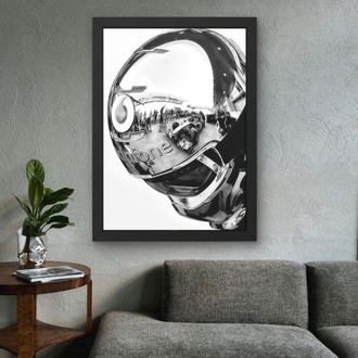 Motor Kaskı Tablosu | Modern Siyah Beyaz Poster