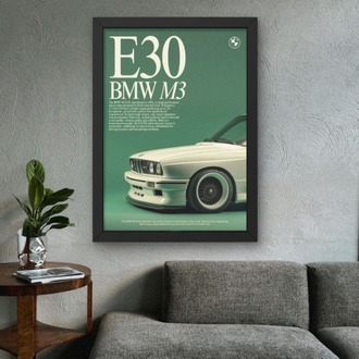 BMW E30 M3 Tablosu | Retro Araba Duvar Dekoru