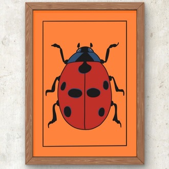 Minimal Uğur Böceği – Renkli Seçenekli Poster A3