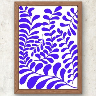 Sadeliğin Gücü – Mavi Yaprak Desenli Poster