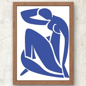 Mavi Figür – Matisse Esintili Modern Poster