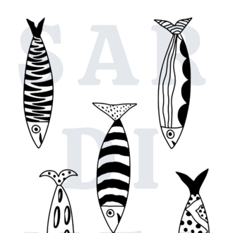 Sardines Ink Drawing