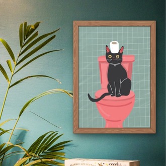 Tvaletteki Kedi Posteri A3 