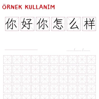 米字格 (Mizige) Çince Karakter Yazı Defteri
